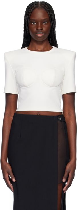 Nensi Dojaka Nensi Dojaka Off-White Beatrice Bustier T-shirt