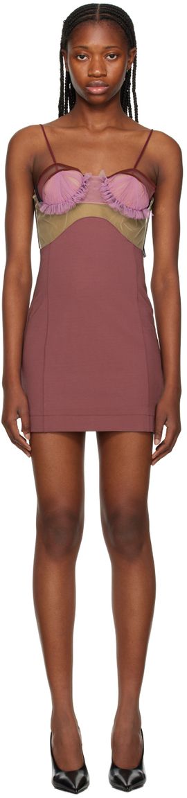 Nensi Dojaka Nensi Dojaka Purple Explosive Flower Bra Minidress