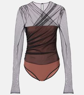Nensi Dojaka Nensi Dojaka Renee draped tulle bodysuit