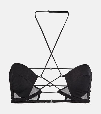 Nensi Dojaka Nensi Dojaka Tulle-trimmed wool bustier
