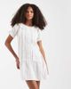 Neon Rose Neon Rose button pintuck drop waist mini dress in white - 1