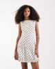 Neon Rose Neon Rose button up mini dress in cream polka dot-White - 1