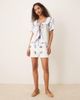Neon Rose Neon Rose embroidered tie front shorts in white and blue - part of a set - 1