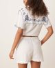 Neon Rose Neon Rose embroidered tie front shorts in white and blue - part of a set - 3
