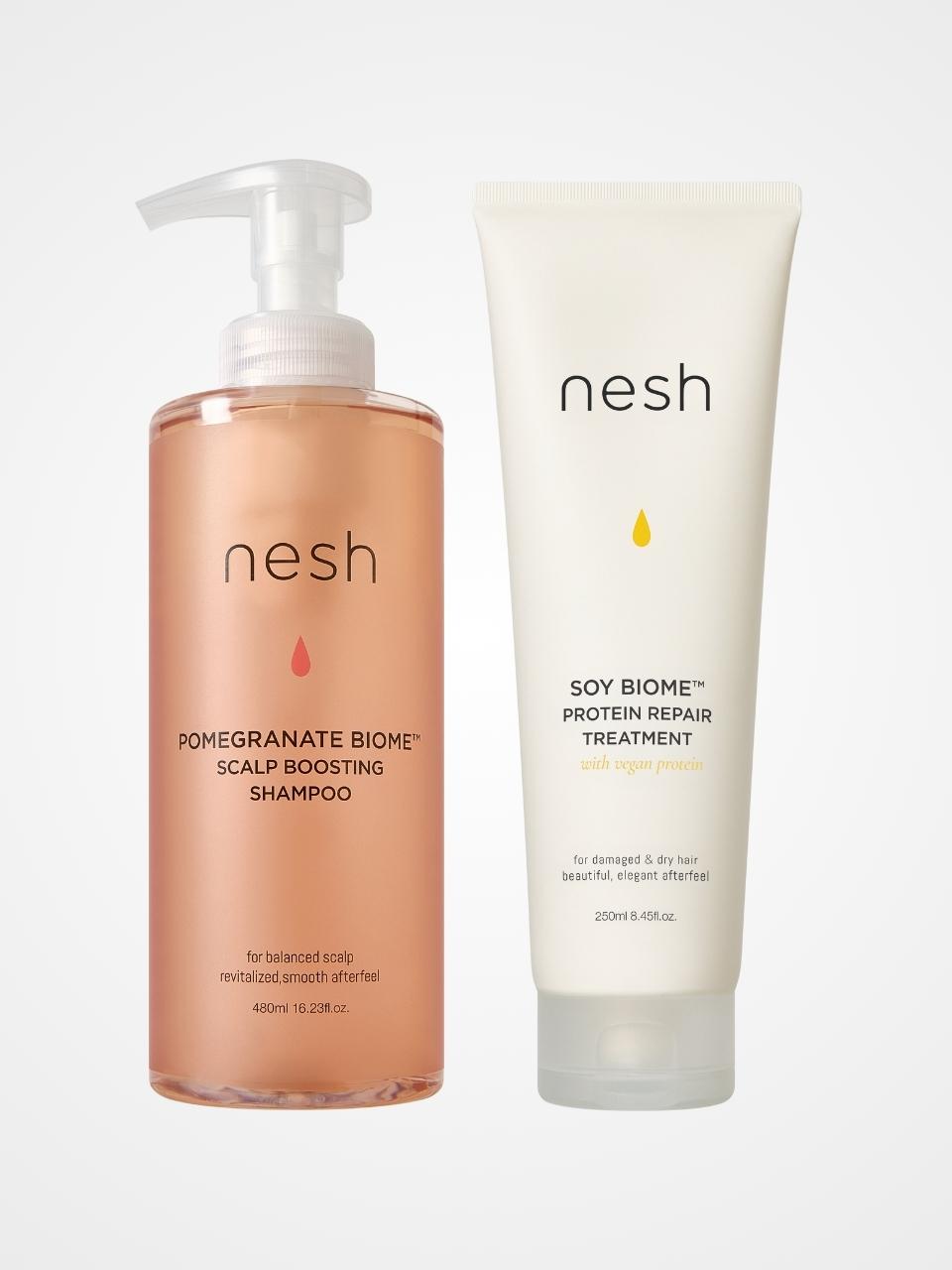 nesh Pomegranate Biome Scalp Balancing Shampoo Treatment Set