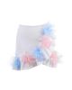 Nessi Byrd Nessi Byrd Girls' Asymmetrical Ruffle with 3D Tulle Flowers Skirt Cover Up - 1