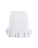 Nessi Byrd Nessi Byrd Girls' Asymmetrical Ruffle with 3D Tulle Flowers Skirt Cover Up - 3