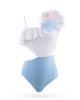 Nessi Byrd Nessi Byrd Girls' One Shoulder Cut Out with Handcrafted Tulle Flower Detail One Piece Swimsuit- Little Kid, Big Kid - 1