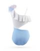 Nessi Byrd Nessi Byrd Girls' One Shoulder Cut Out with Handcrafted Tulle Flower Detail One Piece Swimsuit- Little Kid, Big Kid - 3