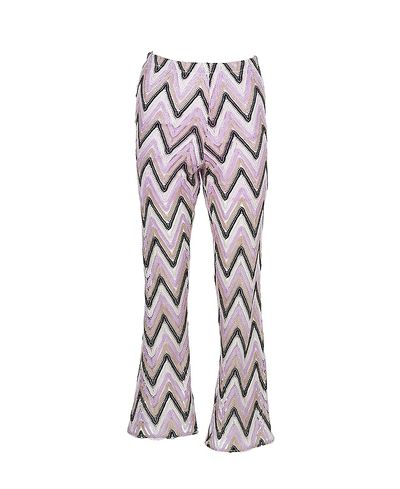 Nessi Byrd Nessi Byrd Girls' Retro Lavender Zig-Zag Beach Trousers