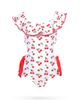 Nessi Byrd Nessi Byrd Girls' Ruffled Collar Red Cherry Motif Cut-Out and Side Ties One-Piece Swimsuit - 1