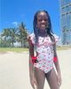 Nessi Byrd Nessi Byrd Girls' Ruffled Collar Red Cherry Motif Cut-Out and Side Ties One-Piece Swimsuit - 2