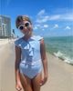 Nessi Byrd Nessi Byrd Girls' V-Neck Ruffles and Belted Waist One-Piece Swimsuit- Little Kid, Big Kid - 2
