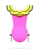 Nessi Byrd Nessi Byrd Girls' Vibrant Ruffle Ruched Side Ties One-Piece Swimsuit- Little Kid, Big Kid - 2