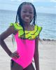 Nessi Byrd Nessi Byrd Girls' Vibrant Ruffle Ruched Side Ties One-Piece Swimsuit- Little Kid, Big Kid - 3