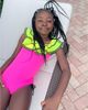 Nessi Byrd Nessi Byrd Girls' Vibrant Ruffle Ruched Side Ties One-Piece Swimsuit- Little Kid, Big Kid - 4