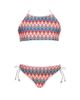 Nessi Byrd Nessi Byrd Girls' Zig-Zag Knit with High-Neck Halter and Side-Ties Two-Piece Swimsuit - 1