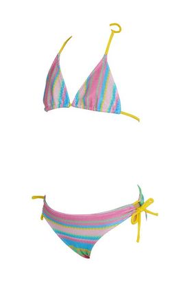NESSI BYRD NESSI BYRD Rainbow Striped Triangle with Side-Tie Details Two-Piece Bikini