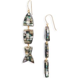 NEST Jewelry NEST Jewelry Abalone Fish Earrings
