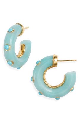 NEST Jewelry NEST Jewelry Amazonite Turquoise Stud Hoop Earrings