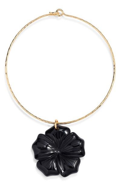 NEST Jewelry NEST Jewelry Black Onyx Flower Collar Necklace 