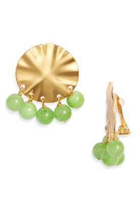 NEST Jewelry NEST Jewelry Green Calcite Wave Clip-On Earrings 