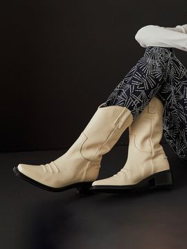 Neute 50mm Marfa Western middle Boots (White)