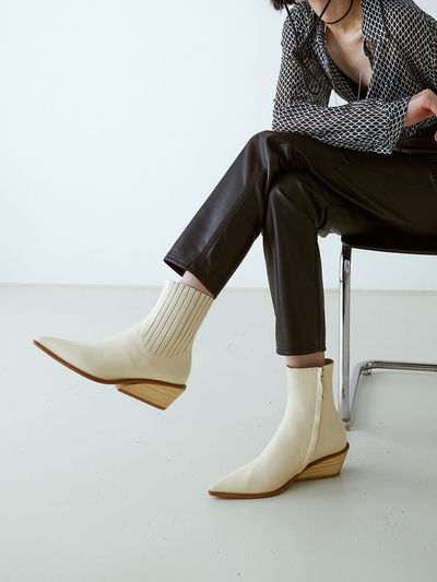 Neute 50mm Valerie Wedge-Heel Ankle Boots (White)
