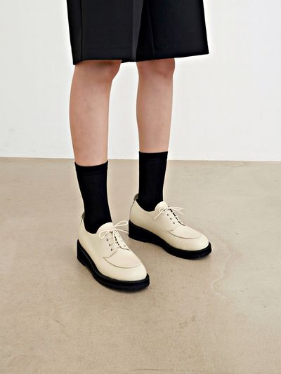 Neute Pablo Chunky Derby Shoes_Black/White