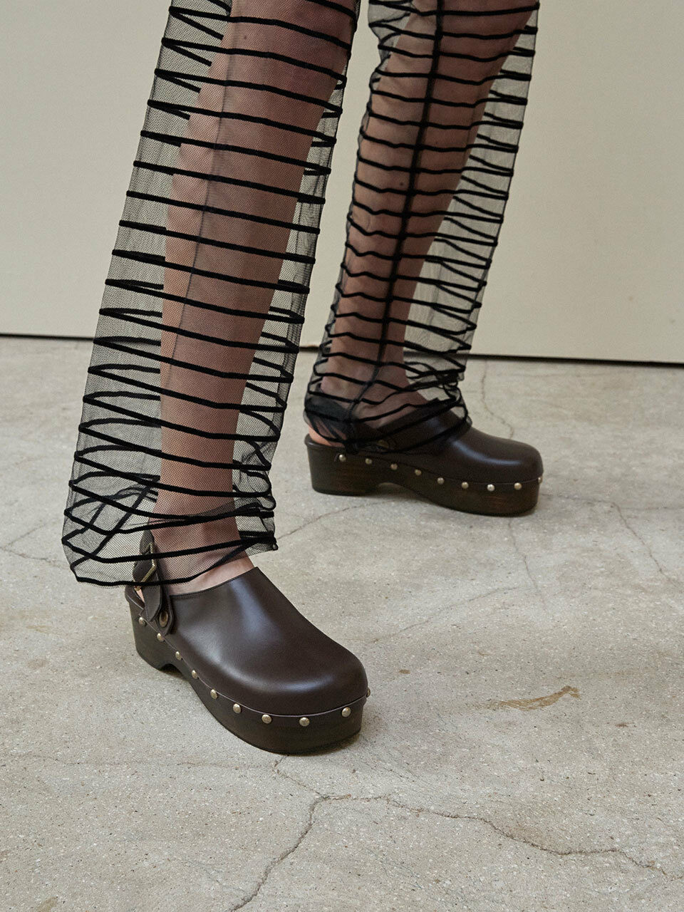 Neute Valentina Leather Clog Mule_Brown