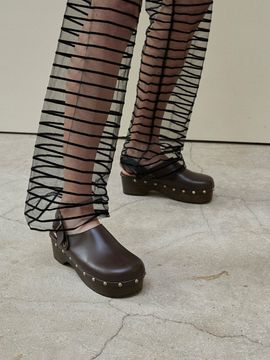 Neute Valentina Leather Clog Mule_Brown