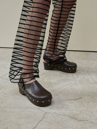 Neute Valentina Leather Clog Mule_Brown