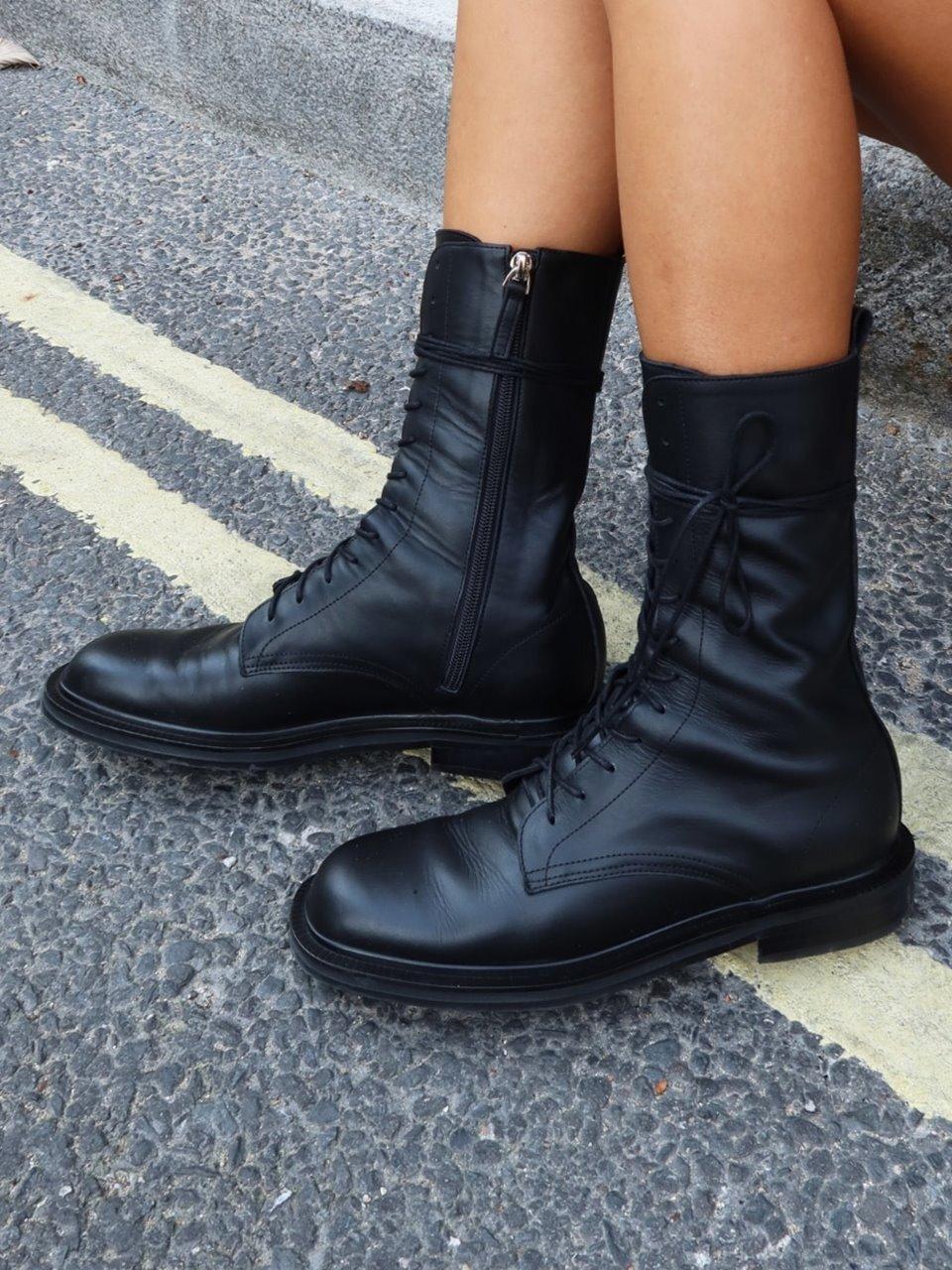 Neute X Sojeanne Combat Boots (Black)