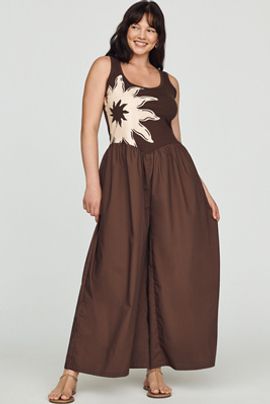 Never Fully Dressed Chocolate Sun Poplin Jumpsuit
