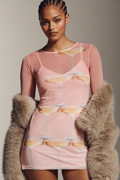 Never Fully Dressed - Long-Sleeve Mesh Mini Dress