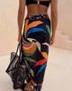 Never Fully Dressed Never Fully Dressed beach sarong skirt in black banana print - 4