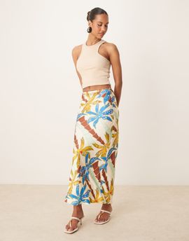 Never Fully Dressed Never Fully Dressed Dorris maxi skirt in blue palm print - part of a set