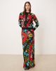 Never Fully Dressed Never Fully Dressed dorris satin maxi skirt in bright abstract print - part of a set-Multi - 1