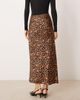 Never Fully Dressed Never Fully Dressed dorris satin maxi skirt in cherry leopard print-Multi - 4