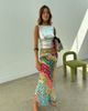 Never Fully Dressed Never Fully Dressed Dorris satin maxi skirt in pastel print-Multi - 1
