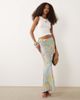 Never Fully Dressed Never Fully Dressed Dorris satin maxi skirt in pastel star print-Multi - 1