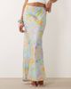 Never Fully Dressed Never Fully Dressed Dorris satin maxi skirt in pastel star print-Multi - 2