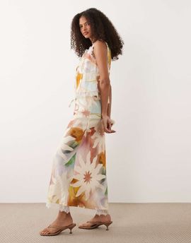 Never Fully Dressed Never Fully Dressed Dorris satin maxi skirt in soleil print - part of a set-Multi