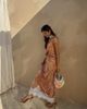 Never Fully Dressed Never Fully Dressed Fawn satin lace trim hem maxi skirt in brown deer print - part of a set - 1