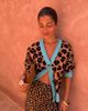 Never Fully Dressed Never Fully Dressed Hannah v neck button down knit cardigan in leopard print-Multi - 3