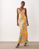 Never Fully Dressed Never Fully Dressed Imogen satin cami biase maxi dress in orange floral print-Multi - 2