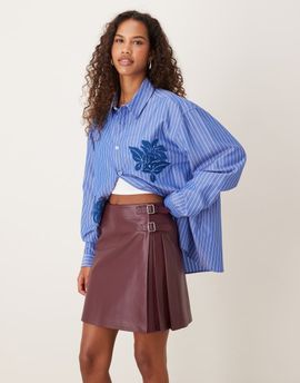 Never Fully Dressed Never Fully Dressed kilt mini skirt in wine-Red