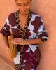 Never Fully Dressed Never Fully Dressed Kirsty v neck button down long line knit cardigan in leopard print-Multi - 4