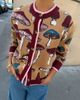 Never Fully Dressed Never Fully Dressed knit crew neck cardigan in mushroom print-Multi - 3