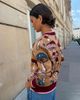 Never Fully Dressed Never Fully Dressed knit crew neck cardigan in mushroom print-Multi - 4